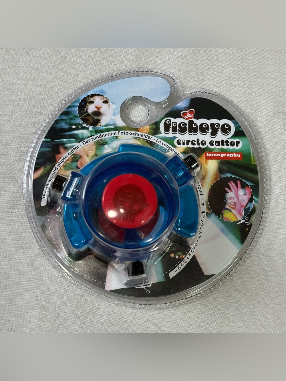 Lomography Circle Cutter in Blue and Red - Precision Photo Cutting Tool